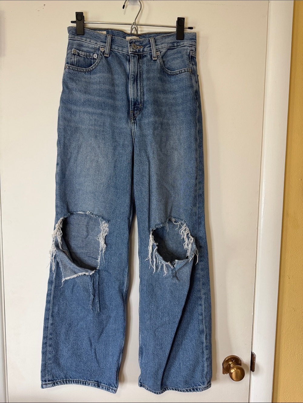 Levi's Premium High-Loose Distressed Denim Wide-Leg Jeans